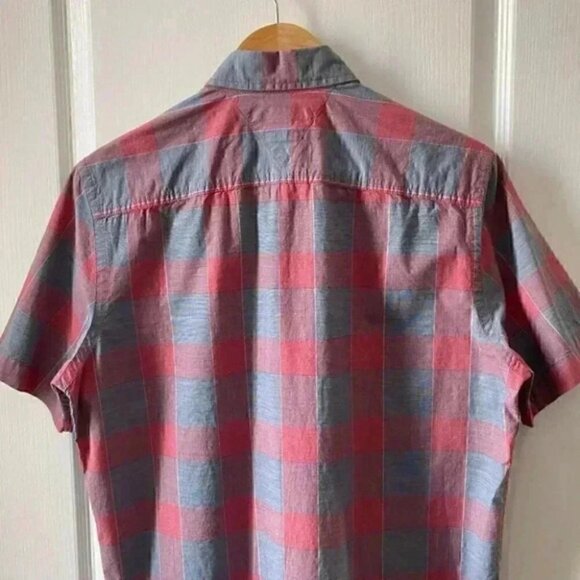 Tommy Hilfiger Mens Shirt Short Sleeve Button Down Red Grey Plaid Cotton Small - Picture 7 of 15